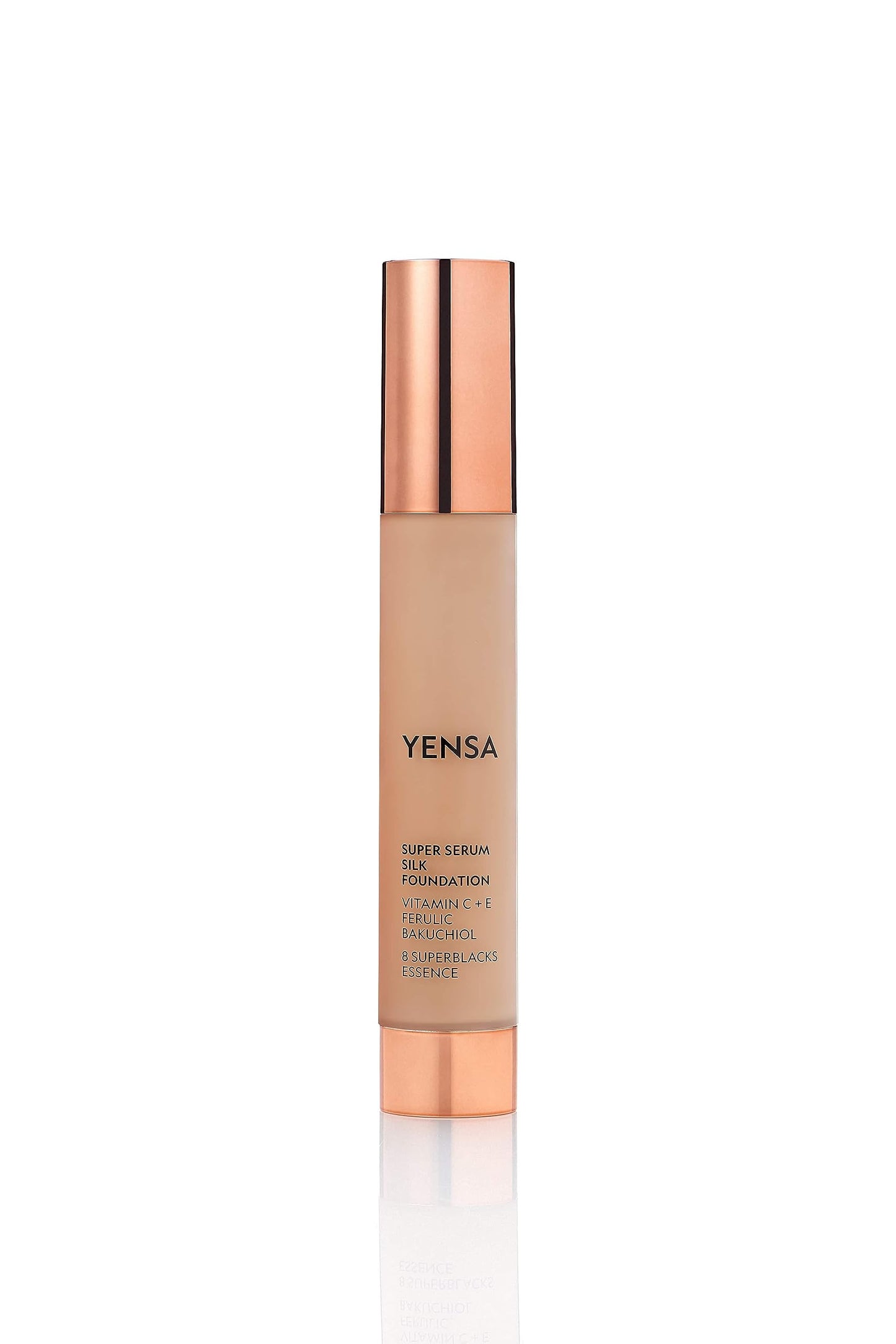 YENSA Serum Foundation Makeup - Super Silk Full Coverage Foundation Enriched with Peptides, Vitamin C & Ferulic Acid to Help Reduce Fine Lines