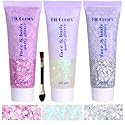 Body Glitter Face Glitter Gel: Singer Concerts Disco Festival Rave Accessories Face Glitter Makeup 150ml Chunky Sequins Mermaid Face Body Hair Glitter