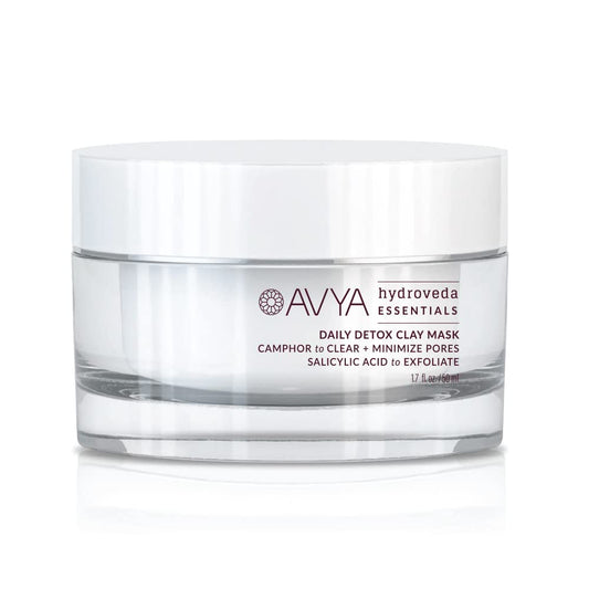 AVYA Hydroveda Essentials Daily Detox Clay Mask (1.7oz) - Bentonite Clay Treatment for Blemishes & Calming Camphor for Inflammation/Remove Impurities