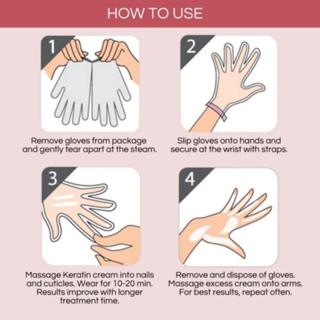Bodipure Premium Hand Mask Keratin Gloves | Moisturizing Gloves for Dry Hands & Nail-Strengthening & Cuticle Softening | Spa Experience at Home |