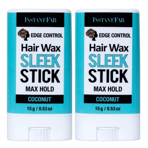 STUDIO LIMITED Edge Control Hair Wax Sleek Max Hold Styling Pomade, Non-greasy Coconut Scented Hair Wax (Coconut, 2-Pack)