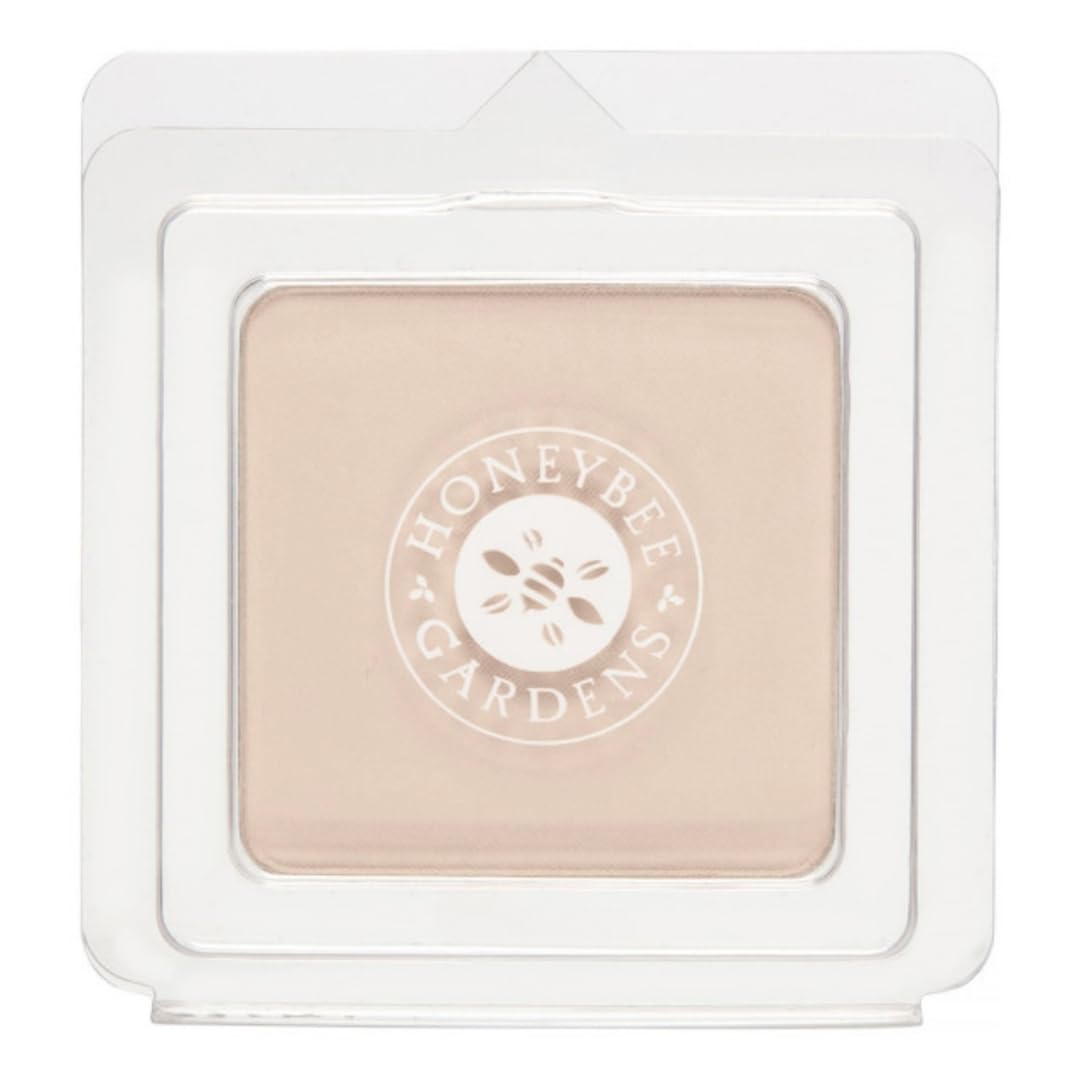 Honeybee Gardens Pressed Mineral Powder Foundation Refill, Geisha, Pale, Cool Shade, Adjustable Coverage, Natural Finish, With Botanical Extracts