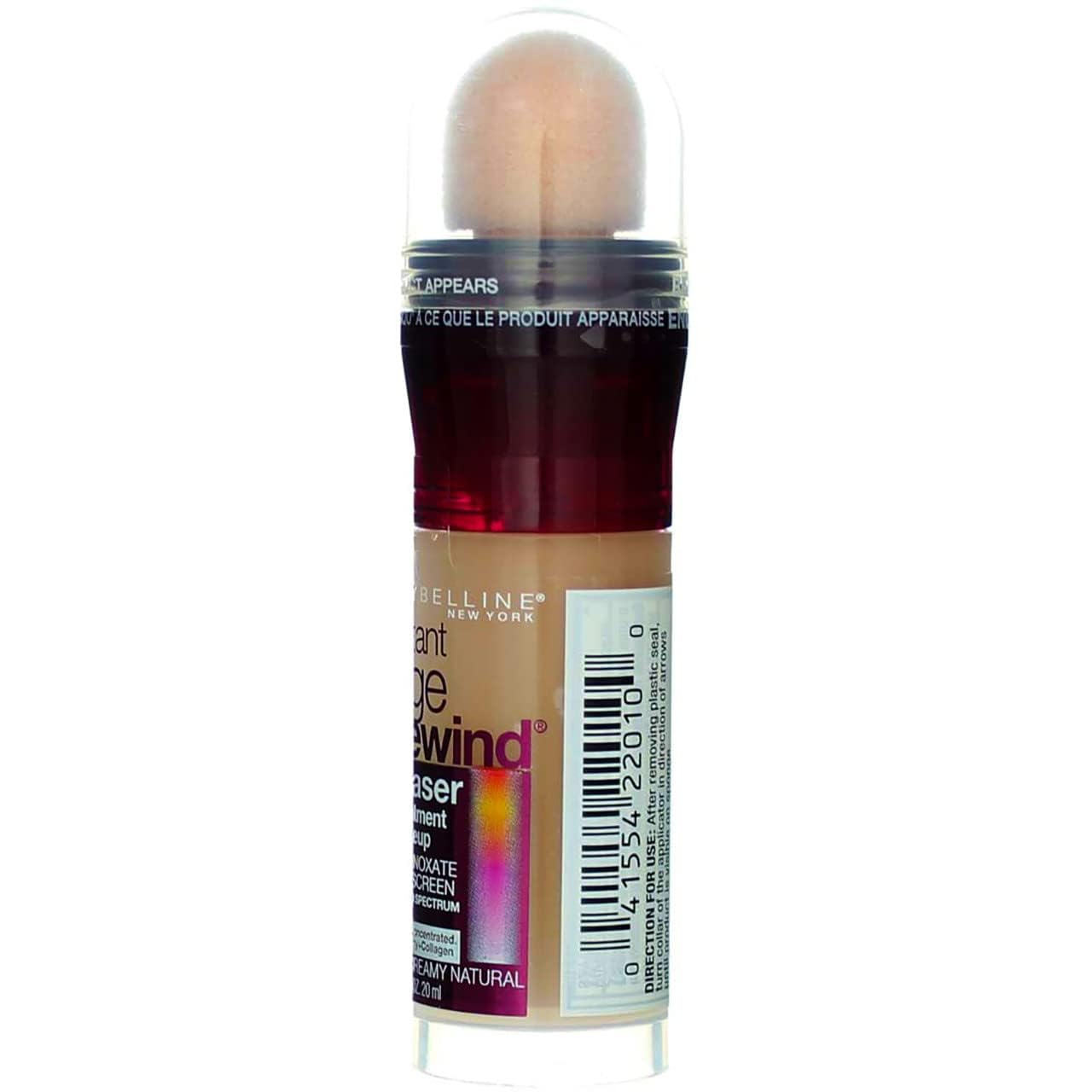 Maybelline Instant Age Rewind Eraser Treatment Makeup, Creamy Natural 200, SPF 18, 0.68 fl oz (Pack of 1)