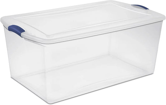 UlovelyM 105 Qt. Latch Box Plastic Storage Bin Tote Organizing Container With Durable Lid, Stackable and Nestable Snap Lid Plastic Storage Bin, 1…