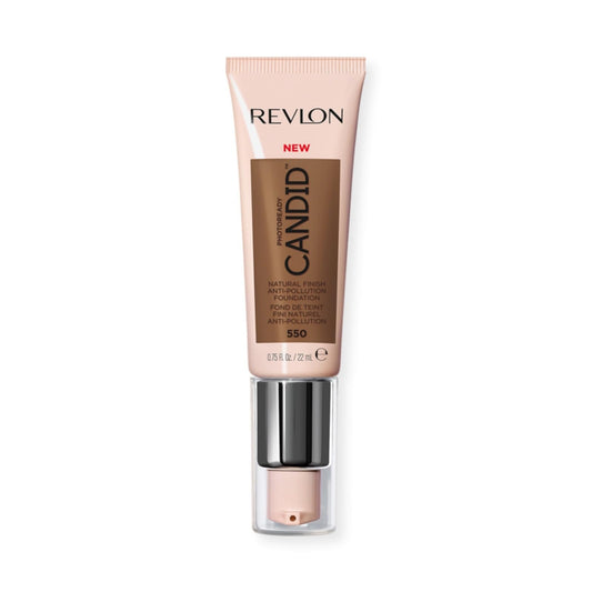 Revlon PhotoReady Candid Natural Finish Foundation, with Anti-Pollution, Antioxidant, Anti-Blue Light Ingredients, 550 Mocha, 0.75 fl. oz.