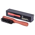 ZEUS Boar Bristle Beard & Mustache Handled Brush for Men, Soft Bristles, Travel Beard Care Brush with Handle (Made in Germany) J92