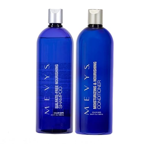 Mevys Sulfate-Free Nourishing Shampoo and Conditioner Color Safe 33.8 oz - Set, Hair Shampoo Duo Set for Color Maintenace and Dry Damage Hair, Hair