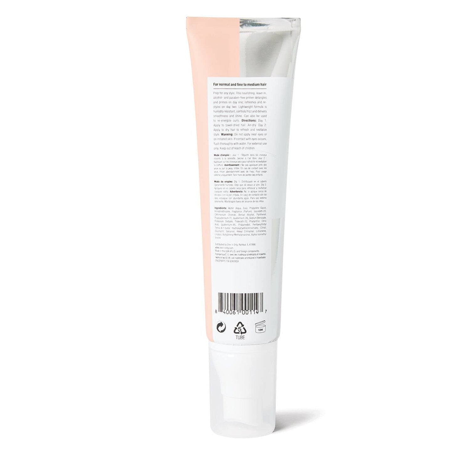 one 'n only Zero Fuss Fine to Medium Hair Primer, Leave-in Spray, Detangles and Smooths, Weightlessly Conditions, Humidity Resistant, Tames Frizz, No