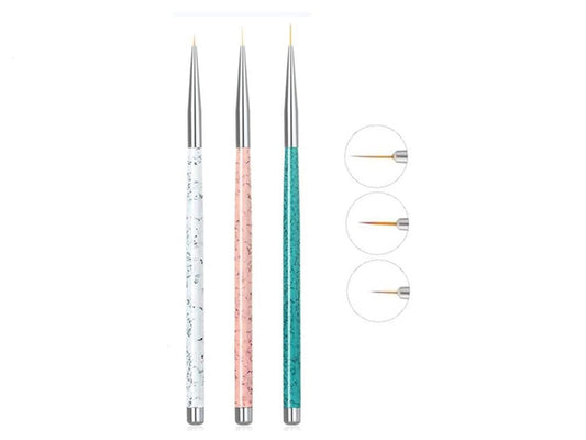 Sinen 3pcs Nail Art Liner Brushes UV Gel Painting Acrylic Nail Design Nylon Brush, Nail Dotting Drawing Pen Size (5/8/11mm)