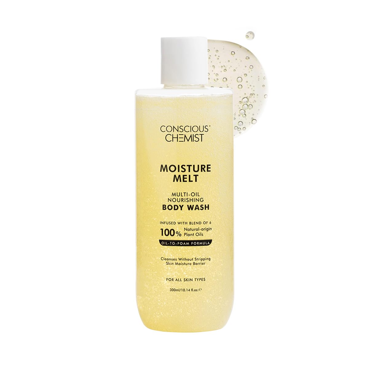Conscious Chemist® Multi-Oil Body Wash Shower Gel | 300ml | Moisturizing Body Wash for Men & Women | Hydrates Dry Skin, Enhances Glow & Softness |