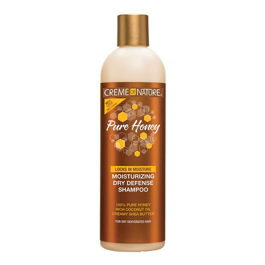 Creme of Nature Pure Honey Moisturizing Dry Defense Shampoo, Gently Cleanses & Restores Moisture, Hair Care Gift, For Dry, Dehydrated or Brittle Hair