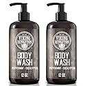 Viking Revolution Men's Body Wash - Eucalyptus Peppermint Body Wash for Men - Mens Natural Body Wash with Vitamin E and Rosemary Oil - Mens Shower Gel