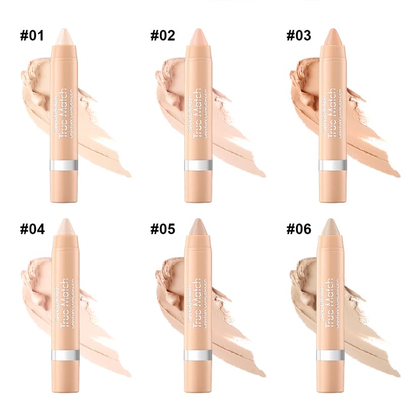 LIONDANCE 6pc Super-Blendable Crayon Concealer Moisturizing Eye Concealer To Cover Wrinkles And Dark Circles. Long-lasting Waterproof To Cover Tattoos