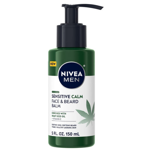 NIVEA Men Sensitive Calm Face and Beard Balm, Men's Beard Balm for Sensitive Skin, 5 fl oz pump bottle Beauty and Personal Care NIVEA MEN