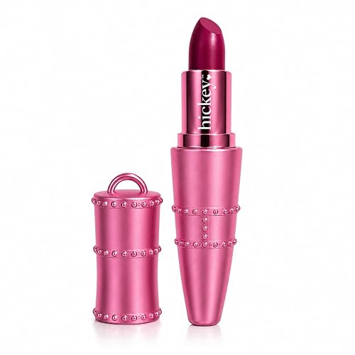 Hickey Refillable Pendant Lipstick, Big Trouble[Berry Wine] - Wearable Satin Lip Color on a Chain, Refillable Clean Beauty, Full Lipstick Included