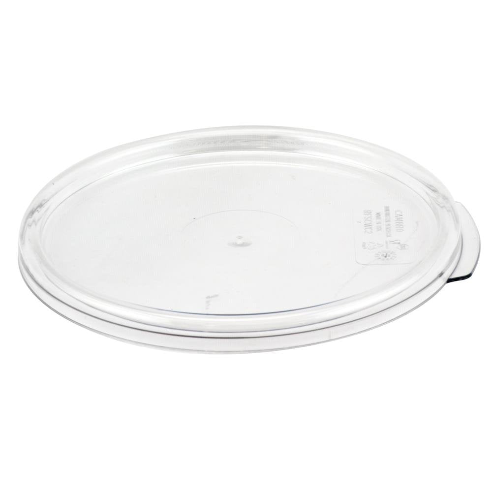 Cambro RFSCW2135 Camwear 2-Quart Clear Round Food Storage Container with Cambro RFSCWC2135 Clear Round Lid