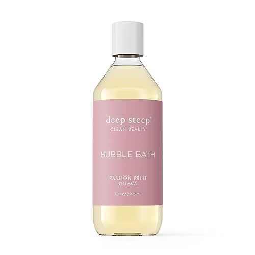 Deep Steep Bubble Bath, Passion Fruit Guava, 10 oz - Soothing Soak with Shea Butter, Argan Oil, Aloe Vera & Coconut Oil - Vegan, Sulfate-Free