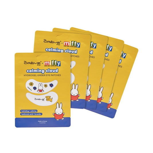 The Crème Shop x Miffy Calming Cloud Hydrogel Under Eye Patches - 5 Korean Skincare Eye Masks with Hyaluronic Acid & Lavender, for Dark Circles, Puffy