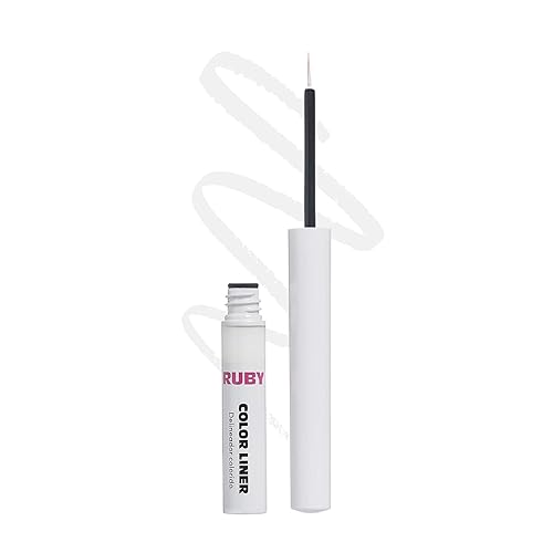 Ruby Kisses Color Liquid Eyeliner Water Resistant Long Lasting Eyeliner 3 ml (0.10 fl.oz.) (White)