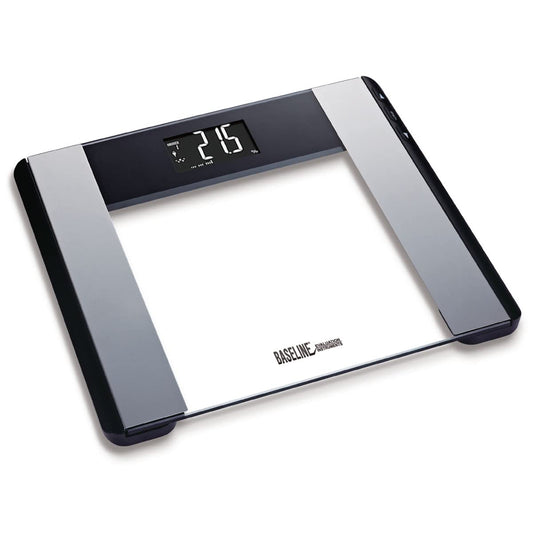 Baseline Digital Body Fat Scale, Accurate Tempered Glass Modern Bathroom Scale Measures Weight, Body Fat, and Water Percentage, 400lb Max, Model…