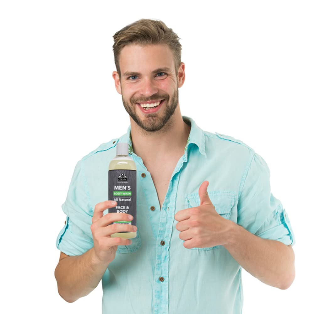 Okay men's all natural body & face wash 16 fluid ounce, Yellow, 16 Fluid Ounce
