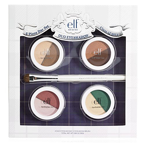 e.l.f. 4 Piece Duo Eyeshadow and Brush Set, Day