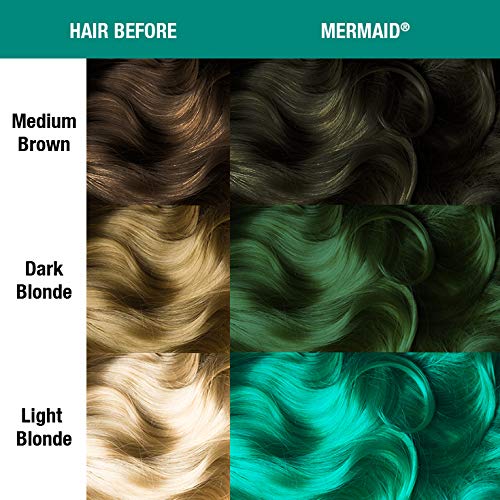 MANIC PANIC Classic Mermaid Semi Permanent Hair Color - Neon Ocean Blue Hair Dye for Women & Men That Lasts 4-6 Weeks - Vegan, Ammonia & Cruelty-Free