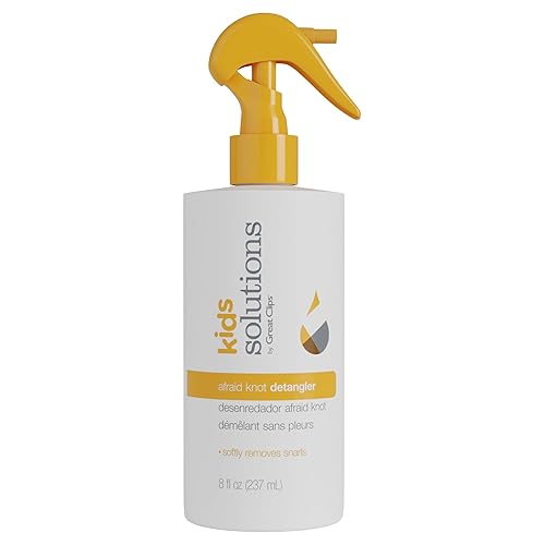 GREAT CLIPS Solutions Kid's Afraid Knot Detangler, 8oz | Light Detangling Spray for Children | Protects & Moisturizes Hair | Recommended for Ages 4-10