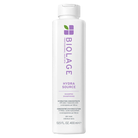 Biolage Hydra Source Shampoo - Softens, Moisturizes & Adds Shine, For Dry Hair, Infused with Micro-Filtered Aloe Vera & Fermented Hyaluronic Acid