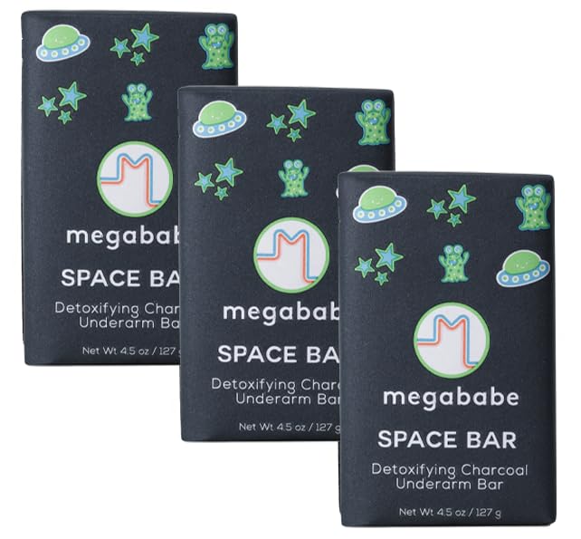 Megababe Underarm Bar Soap - Space Bar | With Detoxifying Charcoal for Odor Control | 4.5 oz - 3 Pack Beauty and Personal Care Megababe Default Title