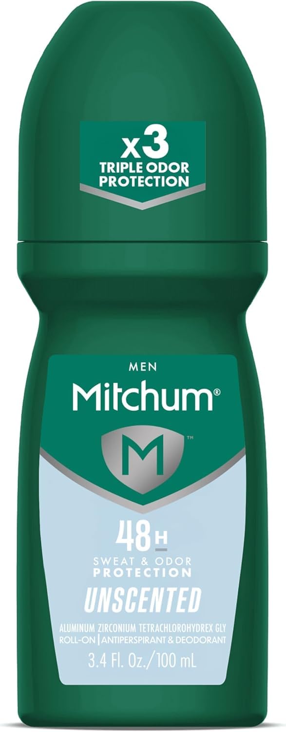 Mitchum Invisible Anti-Perspirant & Deodorant Roll-On, Unscented 3.4 oz (Pack of 4) Beauty and Personal Care Mitchum