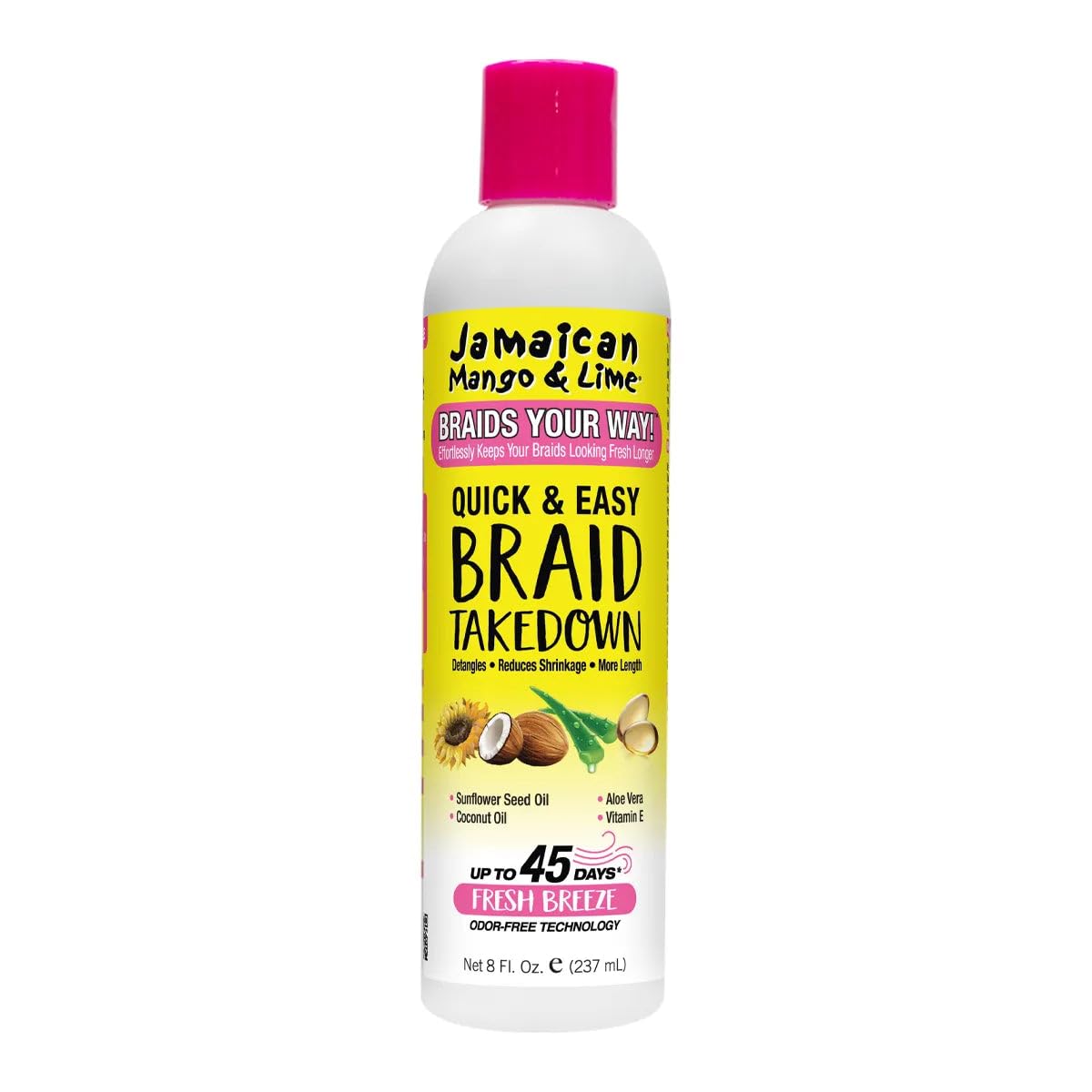 Jamaican Mango & Lime Braids Your Way Quick & Easy Braid Takedown Lotion - Detangling & Braid Removal Softens Knots, Reduces Breakage, Moisturizes
