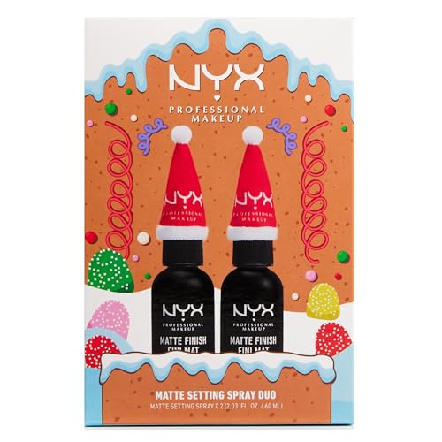 NYX PROFESSIONAL MAKEUP Makeup Setting Spray Duo Holiday Gift Set - Matte Finish, Long-Lasting Face Mist for up to 16HR Wear, Vegan Formula (Full Size Duo)