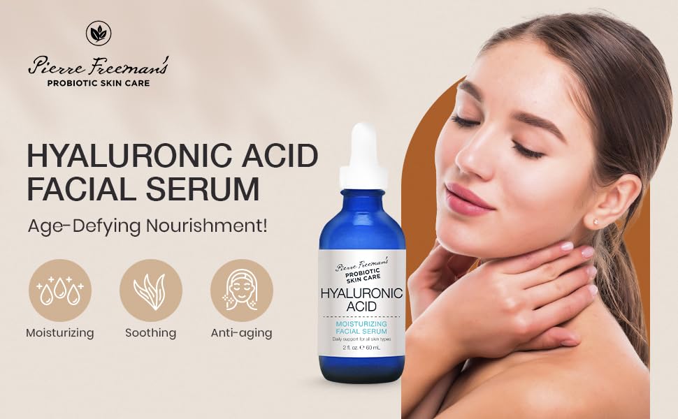 Pierre Freeman's Probiotic Skin Care Hyaluronic Acid Moisturizing Facial Serum (2 oz) Beauty & Personal Care Pierre Freeman's Probiotic Skin Care