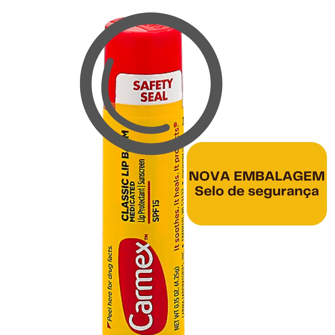 Carmex Everyday Protecting Lip Balm Stick, Original SPF 15, 0.15 Ounces (Pack of 10)