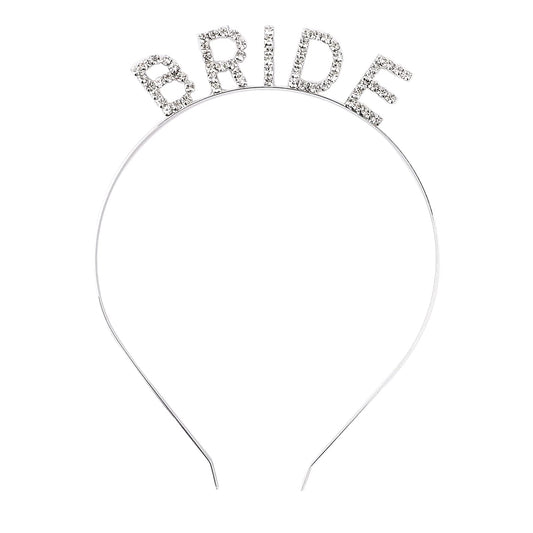Bride Headband Rhinestone Bride Headband Bachelorette Party Headband Sparkling Crystal Bride Crown Bride Tiara Headpiece Hair Accessories for Bridal