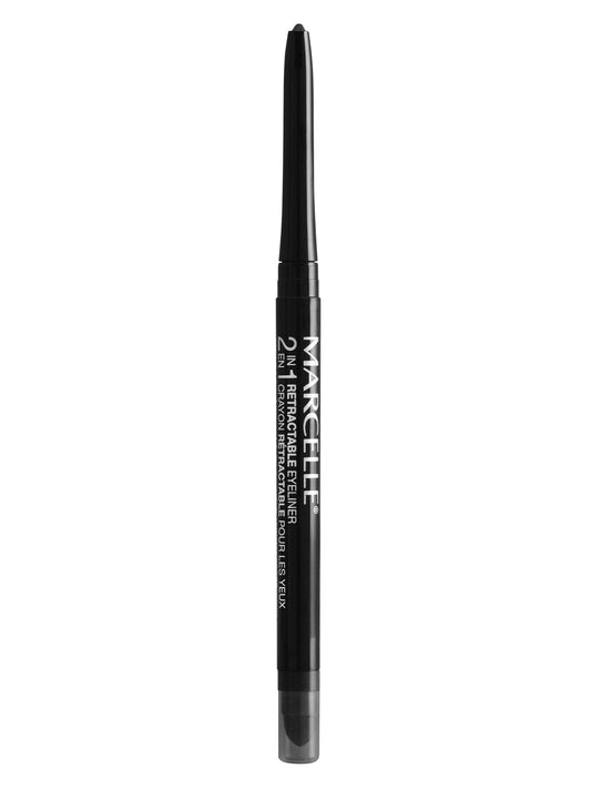Marcelle 2-in-1 Retractable Eyeliner, Black, Waterproof, Easy-To-Smudge, Smokey Eye, Long-Lasting 12h, Fragrance-Free, Hypoallergenic, Cruelty-Free