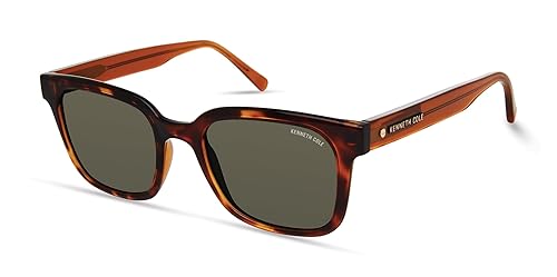 Kenneth Cole New York Women's KC5152N Square Sunglasses, Dark Havana/Green, 51/20/145