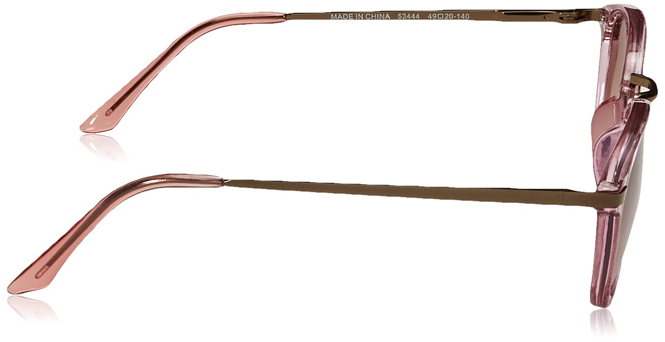 A.J. Morgan Women's Castro Round Sunglasses, Crystal Light Pink, 49 mm