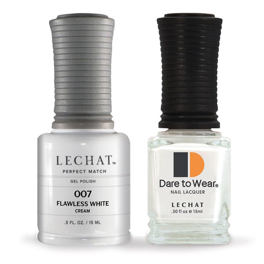 LeChat - Perfect Match Gel Polish - Flawless White - White with Cream Finish - (0.5 Ounce) - Easy Application - Soak Off Formula Beauty & Personal Care LECHAT