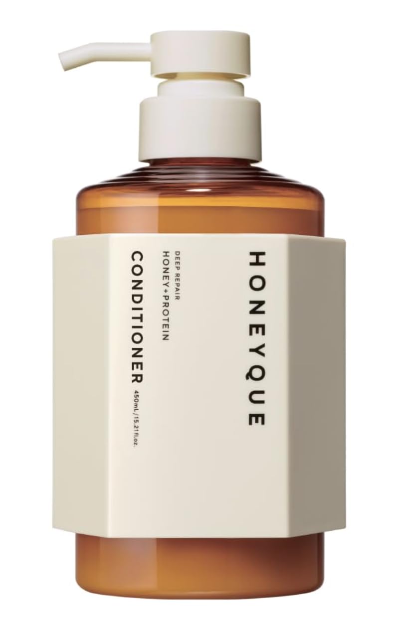 Deep Repair Honey Collogen Moist Shampoo & Conditioner Set (450ml / 15.2 fl oz Each) By HONEYQUE | Japanese Salon-Quality Sulfate-Free, Frizz Control