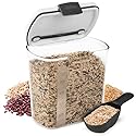 PrepWorks PKS-120 Plastic 2.5-Quart ProKeeper Grain Storage Container with Hinged Lid, 1 Piece, Clear and Black