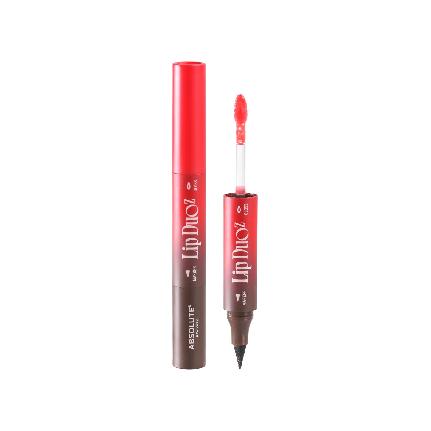 Absolute New York Lip DuoZ, 2 in 1 Lip Marker and Lip Gloss, High Shine, Water Resistant, Smudge Proof, Precision Felt Tip (Berry Boujee)