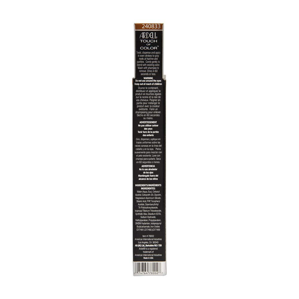 Ardell Touch of Color Temporary Hair Dye, Light Brown - Instant Root Touch Up Hair Color for Precision Coverage, Fast-Drying, 0.2 fl oz