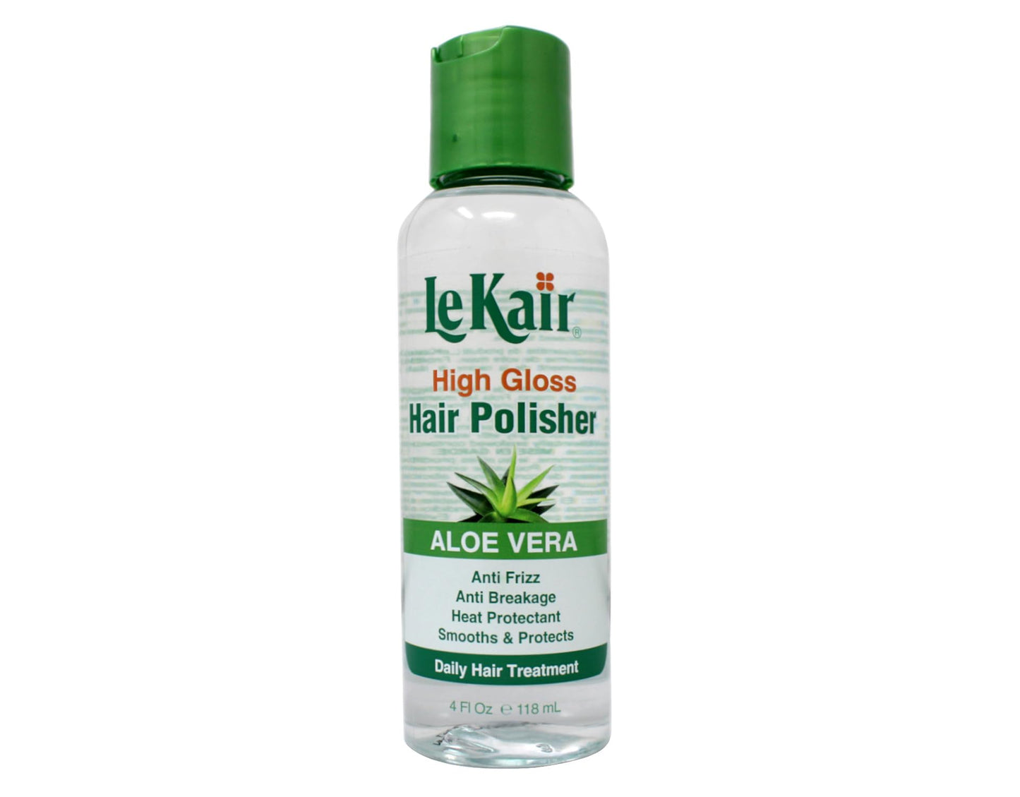 Le Kair High Gloss Hair Polisher with Aloe Vera, Anti Frizz, Anti Breakage, Heat Protectant, Smooths & Protects Daily Hair Treatment 4 fl. Oz - 2 Pack