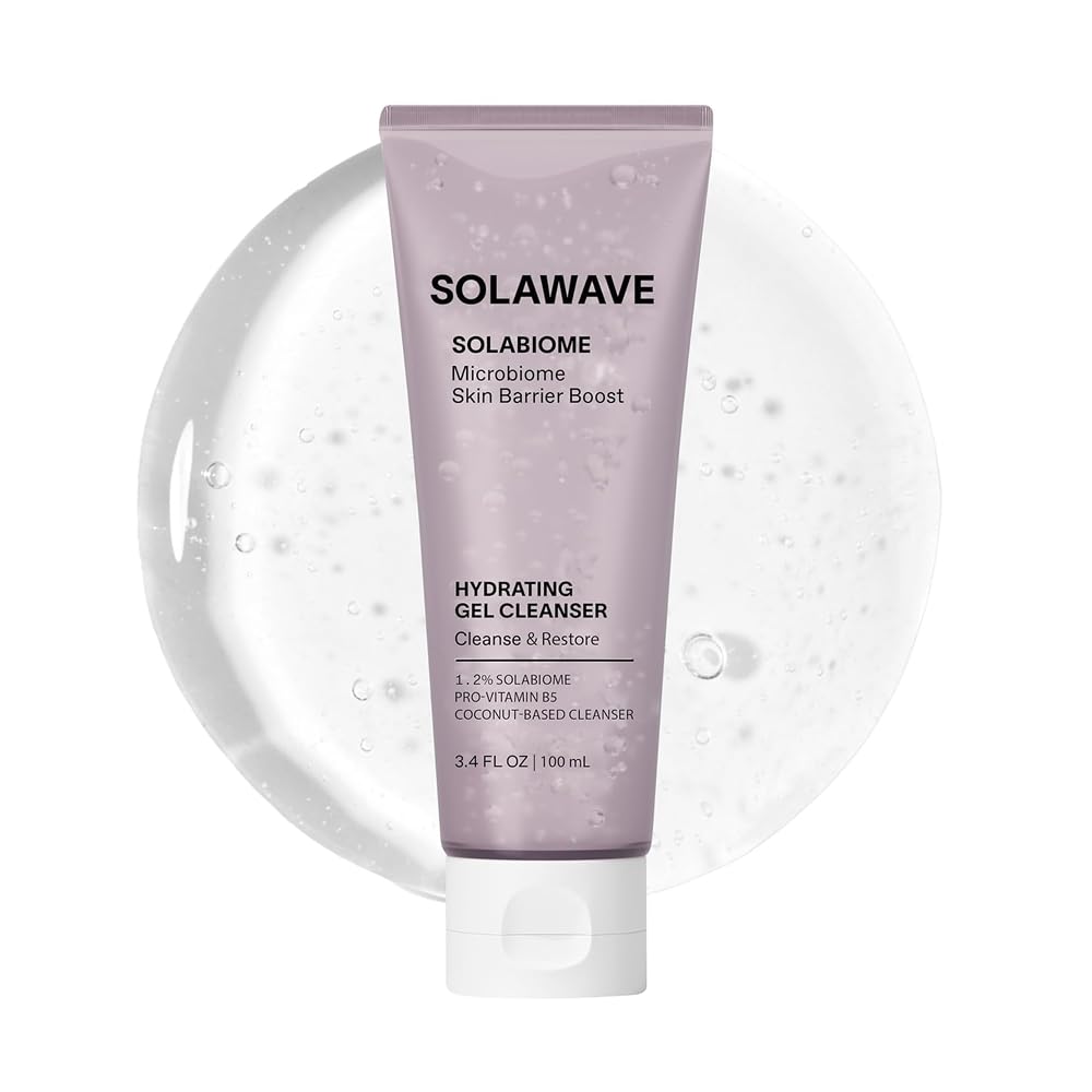 Solawave Probiotic Gel Facial Cleanser with Prebiotics and Pro Vitamin B5, Hydrating and Soothing Formula to Remove Makeup and Reduce Blemishes