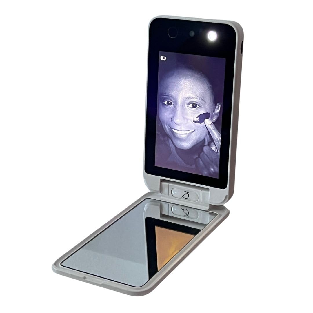 Bluestone Sunshield Sun Smart UV Makeup Mirror - Makeup Vanity Mirror, Ideal for Travel with Advanced Sun Protection Detection, USB Charging, Backup