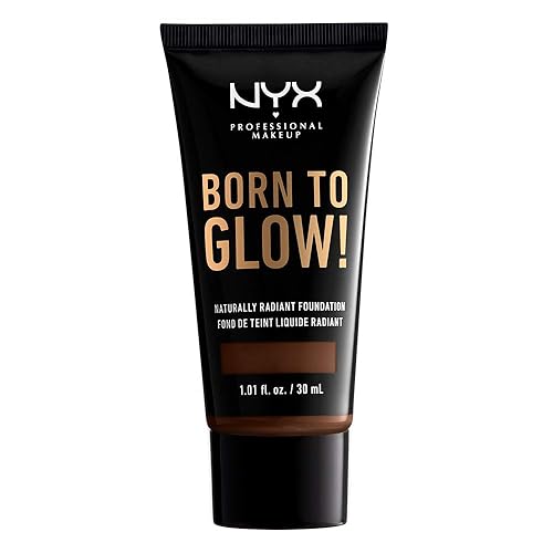 NYX PROFESSIONAL MAKEUP Born To Glow Naturally Radiant Foundation, Medium Coverage - Warm Walnut