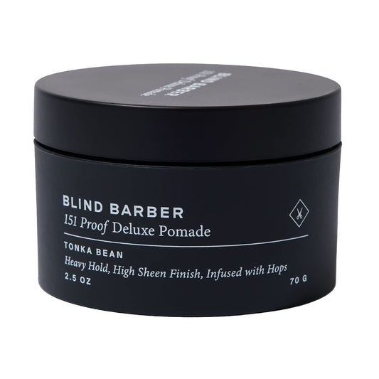 Blind Barber 151 Proof Deluxe Hair Pomade for Men - Water Based Pomade with Hops & Tonka Bean - Heavy Hold & High Shine Finish - Free of Parabens