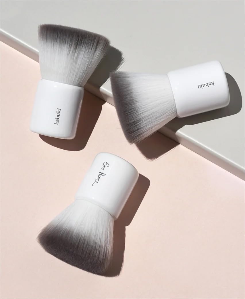 Ere Perez - Natural Eco Vegan Kabuki Makeup Brush | Multipurpose For Powder + Cream | Vegan Nylon Bristles, Cruelty-Free, Clean Beauty